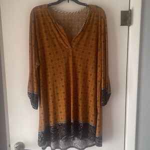 Boutique long mustard print tunic- so cute!